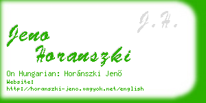 jeno horanszki business card